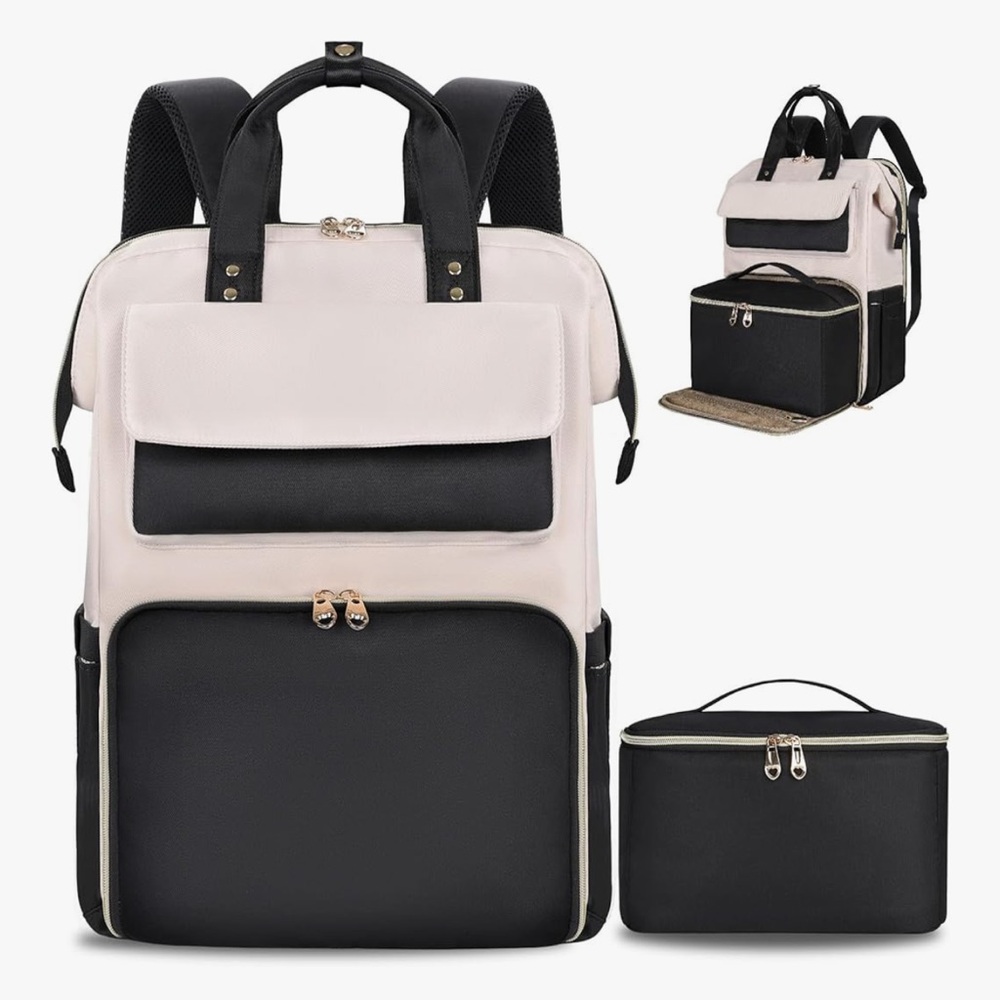 Backpack with lunch box and laptop compartment